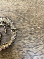 Vtg 60s Christmas Wreath Brooch & Matching Tree Clip-On Earrings Rhinestone Set