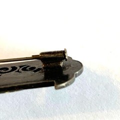 Pier Bex Antique c.1930’s Art Deco Enamel Brooch Pin with Trombone Clasp