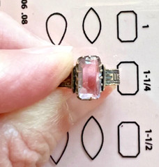 Fabulous old antique lavender stone yellow rose gold etched ring