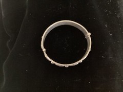Vintage Nickel Silver Small Blossom Bangle Bracelet made in Italy 6.25”