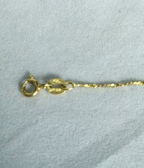 Garnet & diamond 24 KT pendant, & gold over sterling silver 17.75″ chain (#7959)