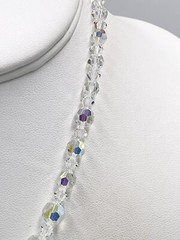 Vintage Necklace Crystal Aurora Borealis Single Strand 14 inch