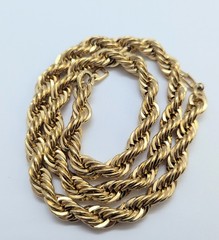 Vtg Signed NAPIER 9mm Thick 24″ Rope Chain Necklace 140gr Gold Tone