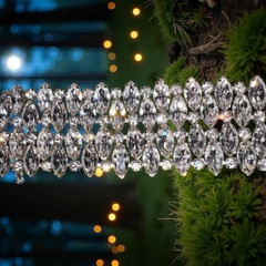 XXL B. David Brilliant Huge Clear Crystal Ice Marquis Rhinestone Estate Bracelet