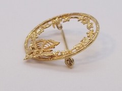 ’30s Antique Butterfly BELAIS Art Deco 10K Gold Filigree Brooch Pin 1.3 grams