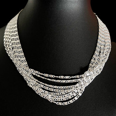 VINTAGE SARAH COVENTRY Women’s Choker 8 Strand Silver Tone Aluminum 15 in
