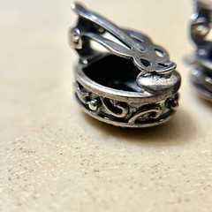 Vintage 925 Sterling Silver Clip On Earrings, Faceted Black Stone Ovals – 8g