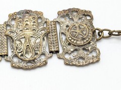 Vintage Souvenir De Maroc Brass Filigree Bracelet