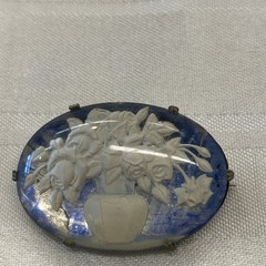 Antique Vintage Czech Glass Flower Brooch