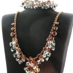 Vintage Juliana D&E Rhinestone Crystal Cha-Cha Necklace & Bracelet Set