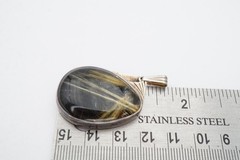 Vintage Sterling Silver 925 Rutilated Quartz Pendant Signed