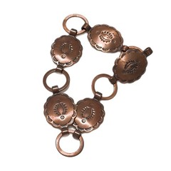 Copper Bracelet 7″ Concho Southwestern Rustic Americana Cowgirl Boho Rodeo VTG