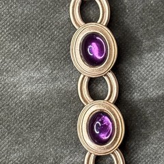 Monet for YSL Vintage Cabochon Necklace Purple Chunky Signed 1980s 16-18” Rare!!
