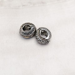 Vintage Clip On Earrings Two Tone Reversible Magnetic Hoops Silver/Gold Tone