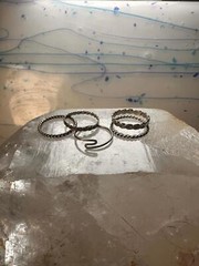 Stacker ring 5 slender bands size 5.50 sterling silver women girls