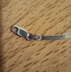 Vtg 925 Italy Sterling Silver 2.5mm Herringbone Link Bracelet 8 1/8 inches