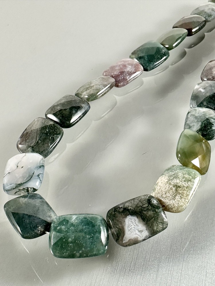 Irregular Fancy Jasper Hexagon Gemstone Strand Necklace 16”
