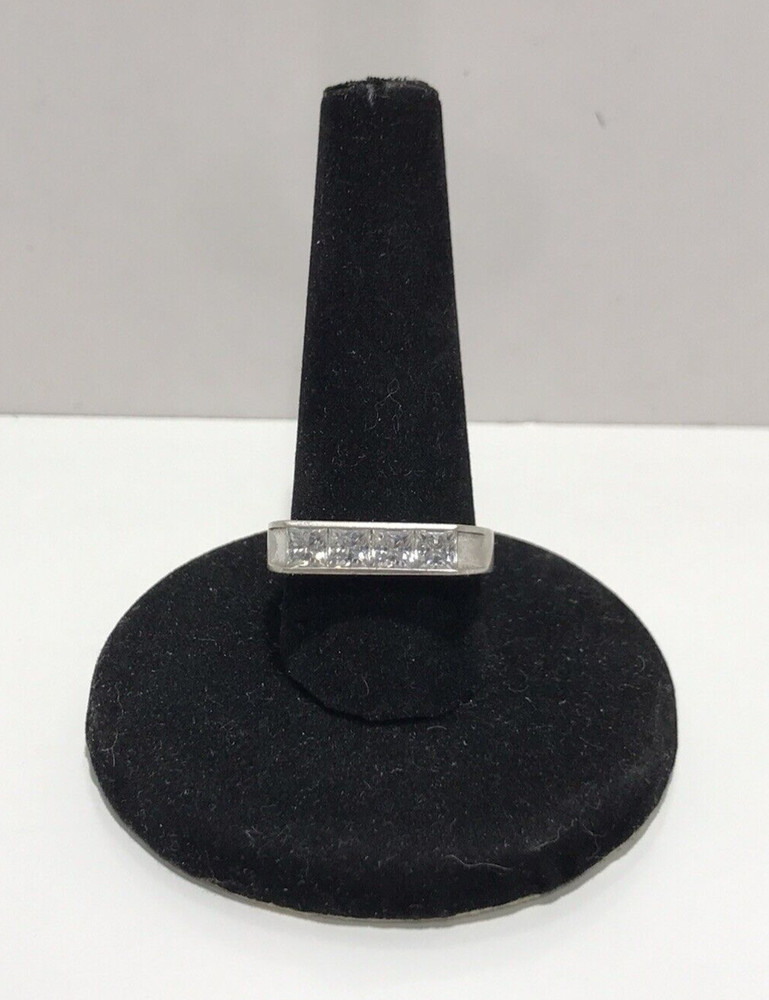 Vintage 925 Sterling Silver CZ Mens Ring Size 10.25 Signed JJJ