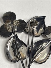 Vtg Ling Sterling Silver 925 Moonstone Brooch | 2″ x 2.5″ | 12 grams