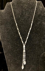 Clear Rhinestone Y Drop Necklace, 16 in. + 3.5 in. Marqui Drops