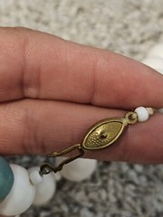 Vintage Mid-Century Modern White Plastic Bead Necklace (1950s-1970s)