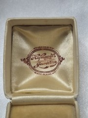 Antique Baby Ring w/ Original Hufnagel Jewelers Box Safety Chain Mt Vernon NY