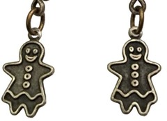 Susan Richardson vintage earrings dangle mixed metals gingerbread snowflakes