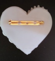 Vintage Hallmark Retro 80s Signed Heart Brooch Pin Valentines Love Day