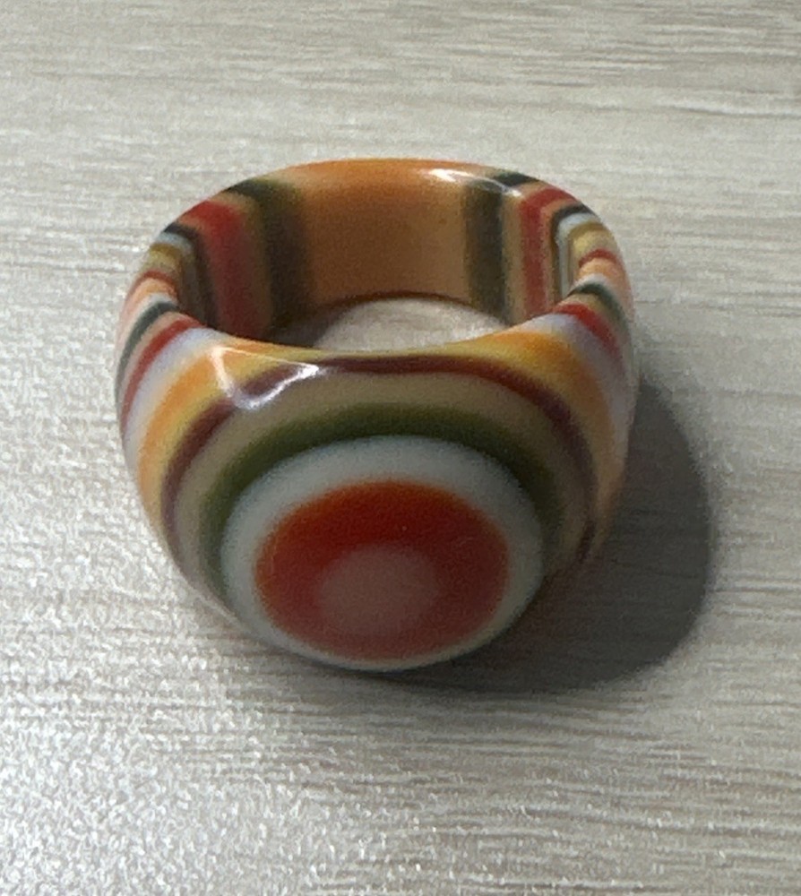 Vintage Coloful Acrylic Ring Size 6 Groovy 60s 70s Retro Mod