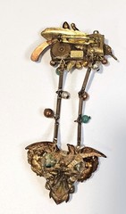Vintage John Wind Maximal Art brooch Assemblage 1988 large dangle