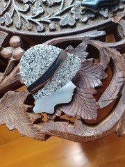 Vintage 1970s/1980s Lee Sands or Léa Stein Style Flapper Hat Pierced Earrings