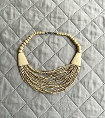 Vintage Necklace Multi-Strand Yak Bone from Nepal Handmade Ethnic Authentic