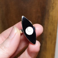 Shiva Eye Shell Inlay Sterling Silver Ring US ring size 9