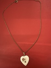 Vintage 1/20 14k Gold Filled Heart Necklace Pendent 17in
