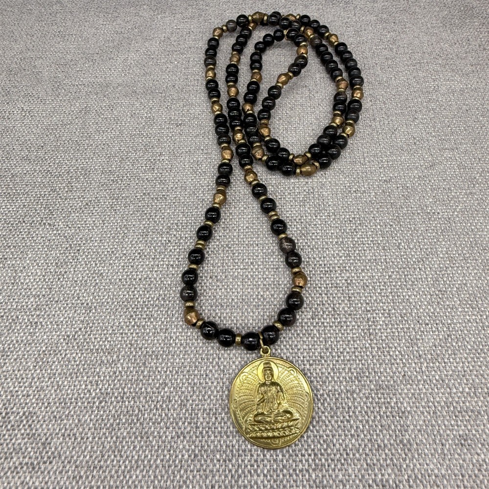 Vintage GiGi Chic Necklace Egyptian Revival Style Gold Tone Pendant 39 Inches