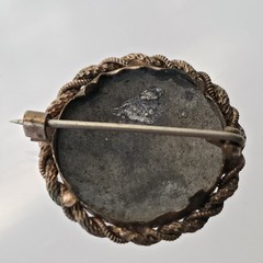 Antique Victorian Framed Brooch Portrait Photo Of Male C Clasp