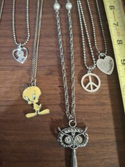 JEWELRY NECKLACES 17PC. HEART BRACELET AND DIAMOND EARRINGS. SEE PICTURES…