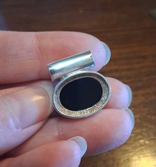 Vintage 90s Sterling Black Onyx Slide Pendant 5.8g See Pics/Description