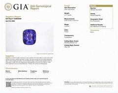 14K White Gold Engagement Ring 2.51CT.Natural Purple Sapphire Cushion GIA Cert