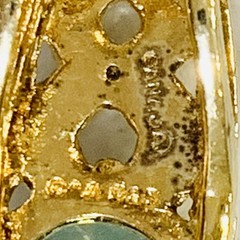 Aquamarine & Diamond Necklace 0.45ct Blue/Green Enhance Gold on 925 C^A 18″ RARE