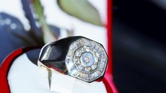 14k yellow gold size 11 ring 0.90ct natural diamond vintage handmade 11.75gr