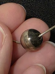 VINTAGE ESTATE STERLING SILVER 925 ITALY SLIDING BALL CHAIN NECKLACE 16”