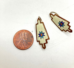 Vintage Sterling Silver with Gold-Plate Enamel Earrings
