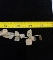 Antique Victorian Rose Quartz Cluster Necklace Silver Link Pools of Light 97 Gr