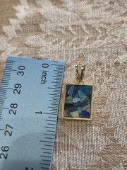 1/20 GF 14K FED Gold Fill Serpentine S Link Chain Necklace 18.25″ Mosaic Pendant