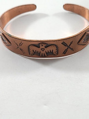 Small Bell Trading Post Copper Cuff Bracelet Southwest NA Design Free Shipping