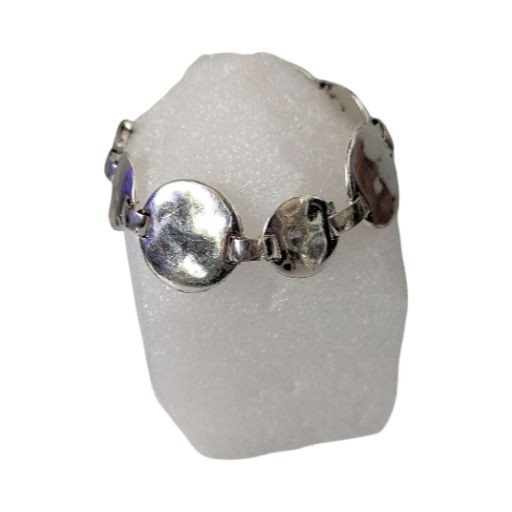 Women’s Sterling Silver Jewelry Round Disc’s Style Bracelet from Mexico 7 1/2″