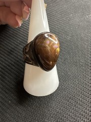 Vtg Sterling 925 México Southwestern Style Fire Agate Wide Band Ring, 10.5