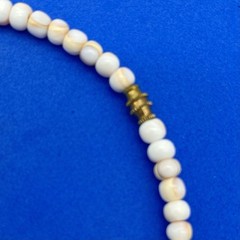 Vintage Pink Shell Necklace Choker Carved Spindle Shells Boho Beach Ethnic 14″