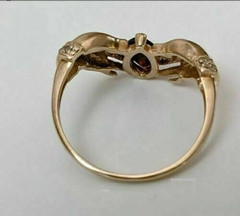 1.00 Ct Marquise Cut Red Garnet Solitaire Engagement Ring 14K Yellow Gold Finish